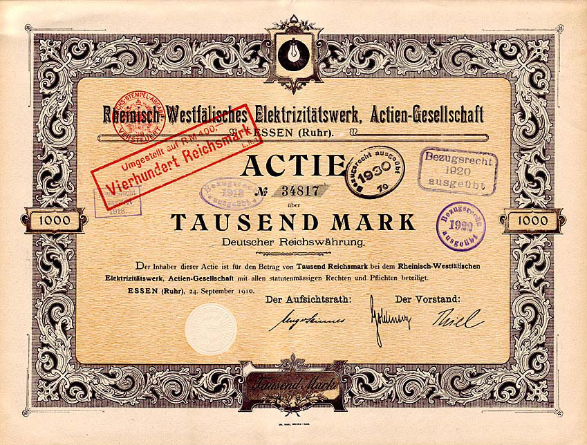 Die Wahrheit über Aktien 9 Rheinisch-Westfälisches Elektrizitätswerk Aktie
